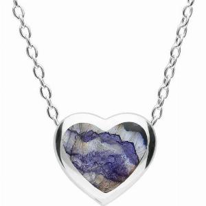 Sterling Silver Blue John Framed Heart Necklace