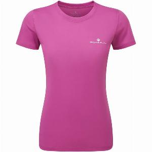 Ronhill Core Short Sleeve Tee Womens  RazzmatazBright White  Pink  M