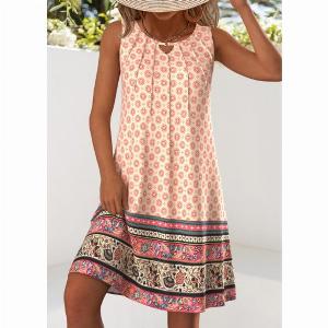 ROTITA Plus Size Cut Out Multi Color Tribal Print Dress