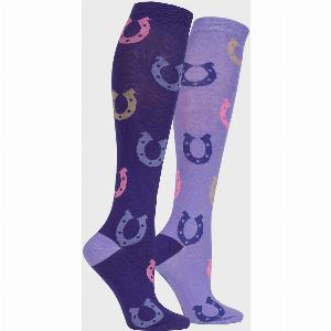 Storm Bloc Kids Equestrian Horseshoe Socks 2 Pack Purple Purple