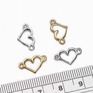 14x8mm 20pcsbag Alloy Hollow Heart Double Hole Accessories DIY Bracelet Necklace Earrings Jewelry Making 14x8mm 20pcsbag