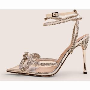 Enjoy 57 Discount on Midnight Clear Perspex Diamante Bow High Heels