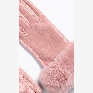 Enjoy 27 Discount on Pink Womens Klass Faux Fur and Leather Touchscreen Gloves
