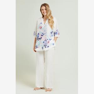 Mara venier per luisa viola blusa caftano in mussola stampata donna
