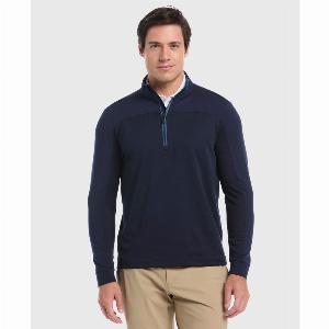Quarter Zip Golf Pullover In Black Iris
