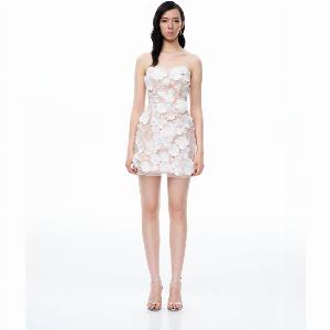 Serafina White Mini Dress with Floral Embroidery  Size 8 UK