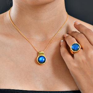 EverTrue AAA Labradorit Schmuckset  30 ct