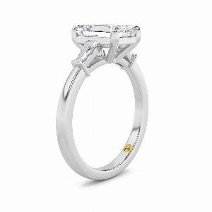 Valentina Tapered Baguette Lab Grown Three Stone Emerald Cut Diamond Engagement Ring 10K White Gold 1 13 CT TW