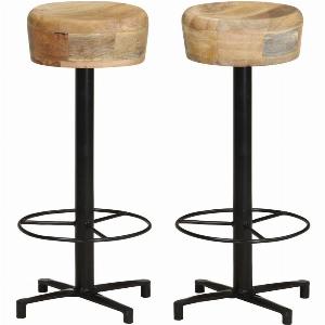 Tabourets de bar lot de 2 76 cm bois de manguier massif