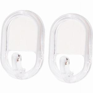 Gancio adesivo in pvc  trasparente H55 X L35 mm  portata max 5 Kg 2 pezzi