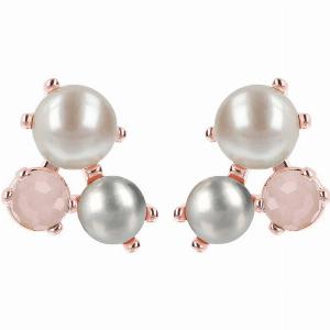 Orecchini Trilogy con Quarzo Rosa e Perle Ø 910 mm ora a 90