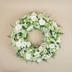 Corona Funebre Bianco e Verde ora 249  con uno sconto dell11