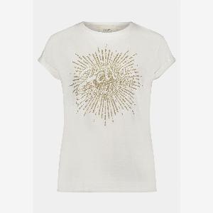 Cartoon Printshirt mit Ärmelaufschlag  Patch CreamGold