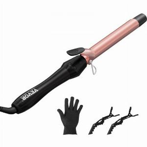 VEVOR 1Inch Curling Iron Ceramic Hair Curling Wand for All Hair Types Rose Gold