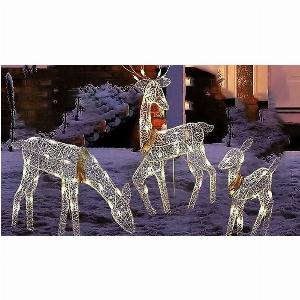 1 or 3 LightUp 2D Reindeer Outdoor Decorations  3 Sizes