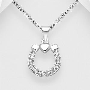 Enjoy a 14 Discount on the John Greed Silver CZ Horseshoe Necklace