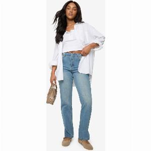 Grab 59 Discount Boohoo Womens Ice Blue Split Hem Straight Jeans  Size 1030L