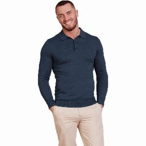 Classic navy long sleeve knitted polo originally 6995 now 59 offering 16 discount