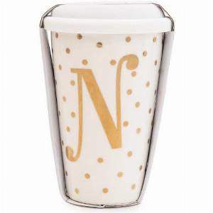 Enjoy 40 Discount on the Initial White Gold Travel Mug 15cm Gold