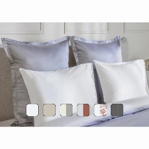 2 taies doreiller 100 Satin de Coton 65x65   Gris Foncé