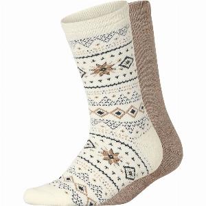 esmara Lot de 2 paires de chaussettes thermiques femme crèmebeige 3942