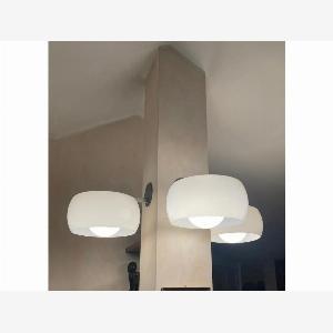 3erSet Vintage Wandleuchten aus Glas und Metall 70er Jahre