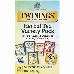 Twinings Herbal Tea Variety Pack Caffeine Free 20 Tea Bags 121 oz 34 g