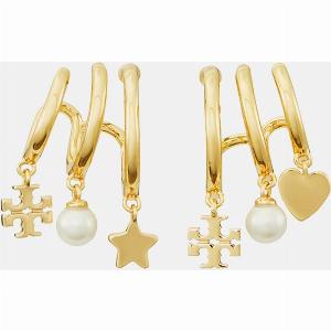 Tory Burch Kira 18k GoldPlated Multi Hoop Earrings