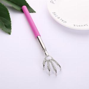 FACENIX Eagle Claw Telescopic Back Scratcher Stainless Steel Back Massager Body Scratcher Tool red