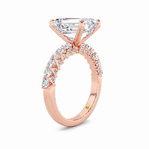 Verda Rose Gold Art Deco Inspired VProng Emerald Cut Lab Grown Diamond Engagement Ring  1 12  3 34 CT TW