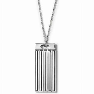 8g Polished Sterling Silver Godron Necklace