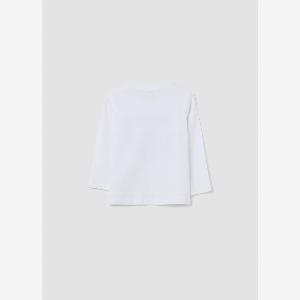 FAGOTTINO Tshirt Maniche Lunghe Con Stampa Tigrotto Bambino Bianco Taglia 1824