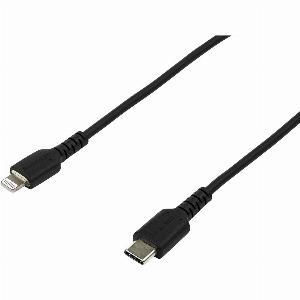 StarTechcom 6 foot 2m Durable Black USBC to Lightning Cable  Heavy Duty Rugged Aramid Fiber USB Type A to Lightning ChargerSync Power Cord  Apple MFi Certified iPadiPhone 12