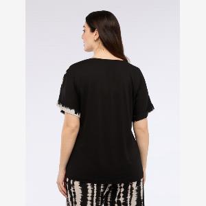 Fiorella Rubino  Tshirt con stampa davanti Donna Nero Taglia XL 6062 IT