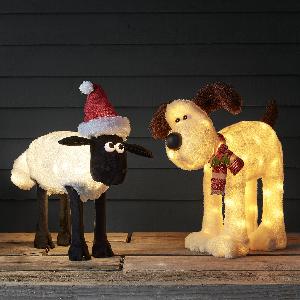 Figurines Lumineuses de Shaun le Mouton et Gromit à Collectionner
