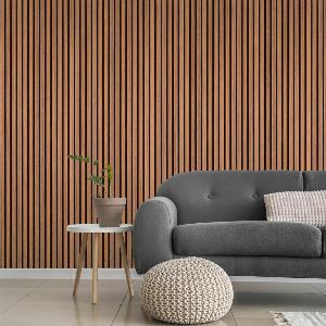 Acoustic Slat Wood Wall Panel  Walnut  1200