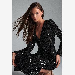 Lavish Alice Skylar Black Sequin Midi Dress XXL UK18 Now 125 50 Off