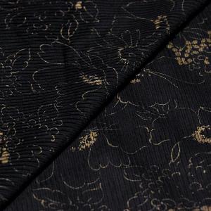Velours 500 raies 100 coton noir avec fleurs dorées 690  au lieu de 1150