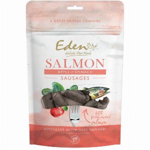 Best Before 131225 EDEN Dog Salmon Apple and Spinach Sausages 10pcs