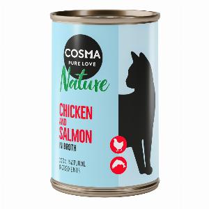 Cosma Nature 6 x 140 g Alimento umido per gatti  Pollo  Salmone