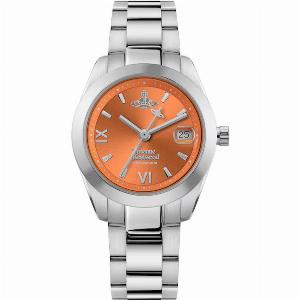 Vivienne Westwood Fenchurch Quartz Orange Dial Steel Strap Womens Watch VV292ORSL