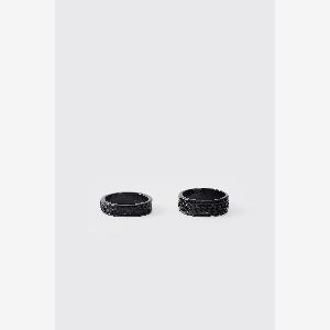 50 Rabatt Herren 2erPack schwarze Ringe  Größe ML  boohooMAN