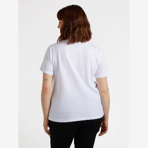Fiorella Rubino  Tshirt con scritta e ricamo Donna Bianco Taglia M 5254 IT