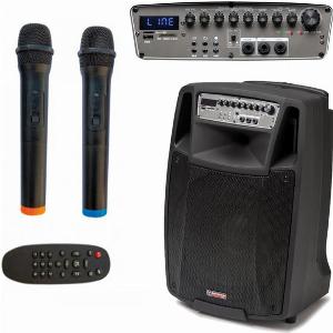 GLOBAL NET Sconto del 10% su diffusore attivo Audiodesign M2 con 2 microfoni wireless