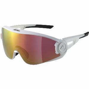 Alpina 5W1NG QVM Sportbrille 510 white matt QuattroflexVarioflex Scheibe red mirror S3