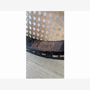 Antiker Drehhocker aus Holz und Geflecht 19 Jahrhundert Thonet