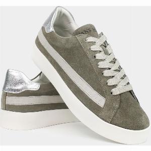 AW25 Limited Edition Olympus Low Top Trainers Olive Green Suede Silver Leather