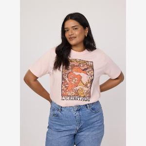 Joanie Clothing Julianne Vintage Graphic Tee  Medium UK 1214   Sustainable Organic Cotton Pink