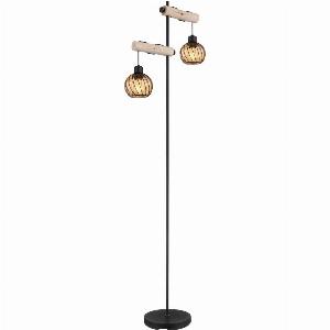 Paulo MultiArm Floor Lamp in Matt Black with Amber Glass Shade Now 5395