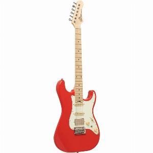 EGitarre massiver Korpus Charlotte Series mit Gigbag Vintage Rot Finish
